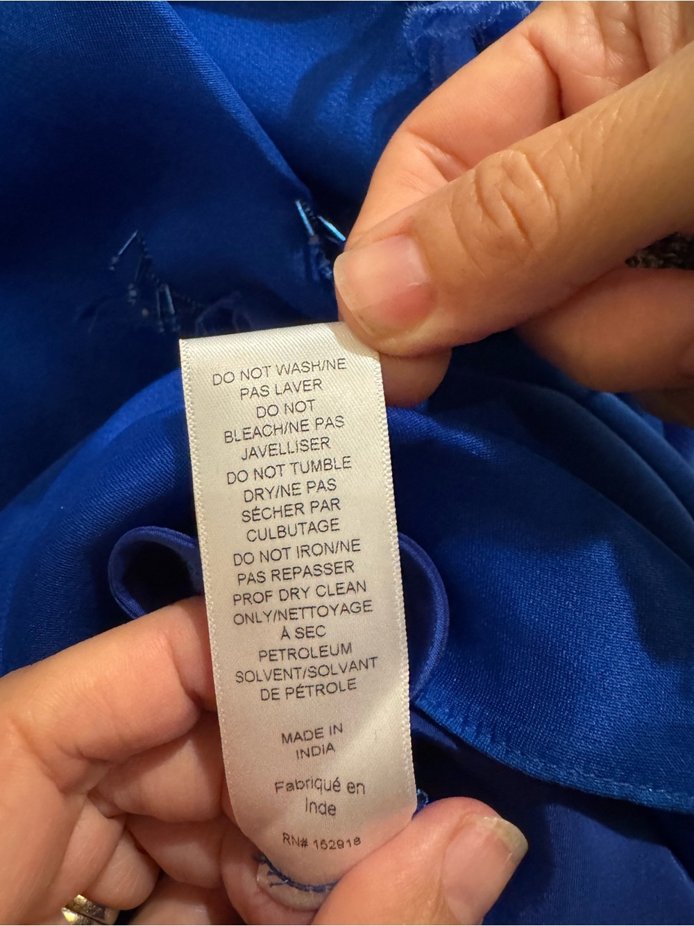 Carolina Herrera SILK Royal Blue V-Neck 3D Floral Evening Gown - Picture 3 of 8